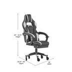 Flash Furniture X40 Gaming Chair Racing Computer Chair with Fully Reclining Back/Arms and Transparent Roller Wheels, Slide-Out Footrest