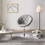 Yaheetech Swivel Tufted Height Adjustable Barrel Chair Accent Chair