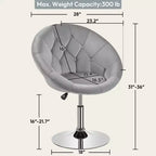 Yaheetech Swivel Tufted Height Adjustable Barrel Chair Accent Chair