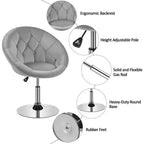 Yaheetech Swivel Tufted Height Adjustable Barrel Chair Accent Chair