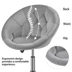 Yaheetech Swivel Tufted Height Adjustable Barrel Chair Accent Chair