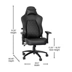 Flash Furniture Falco Ergonomic High Back Adjustable Gaming Chair with 4D Armrests, Headrest Pillow, and Adjustable Lumbar Support