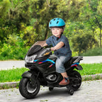 Aosom Kids Motorcycle with Training Wheels, Roaring Engine Design Ride-on Toy for Ages 3-8, High-Traction Mini Motorbike with Light Music