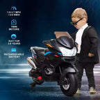 Aosom Kids Motorcycle with Training Wheels, Roaring Engine Design Ride-on Toy for Ages 3-8, High-Traction Mini Motorbike with Light Music