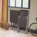 Costway 3PCSPatio Folding Rattan Bistro Set Chairs Backrest Table Garden Deck