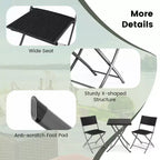 Costway 3PCSPatio Folding Rattan Bistro Set Chairs Backrest Table Garden Deck