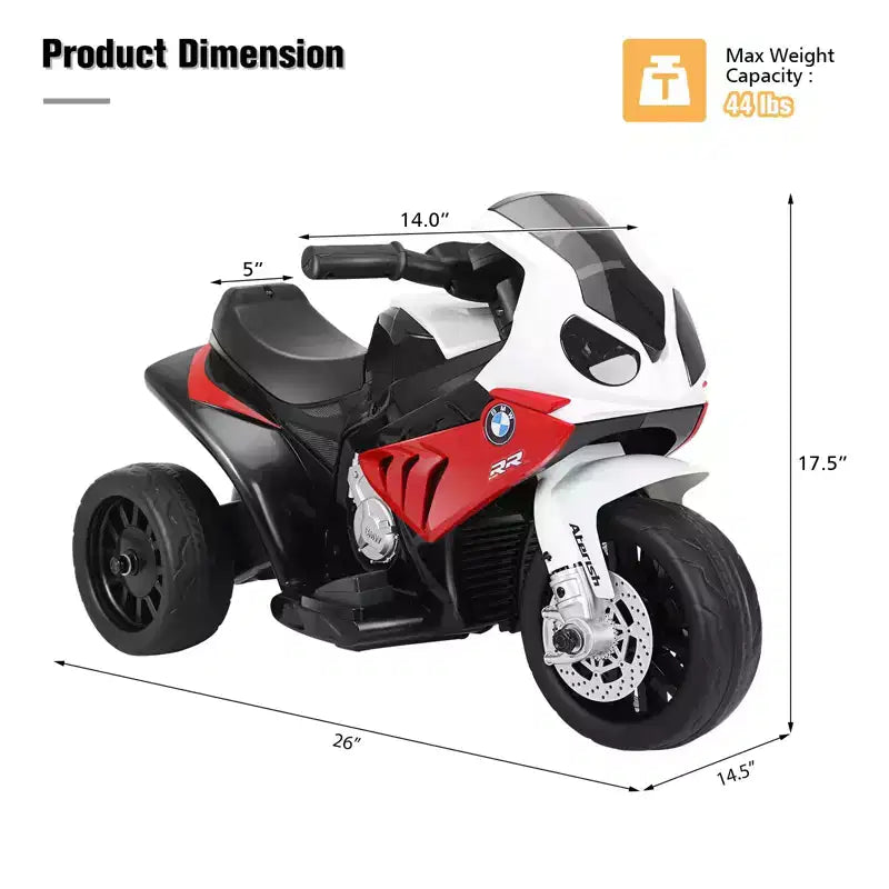 Costway Kids Ride On Motorcycle 6V Battery Powered Electric Toy 3 Wheels