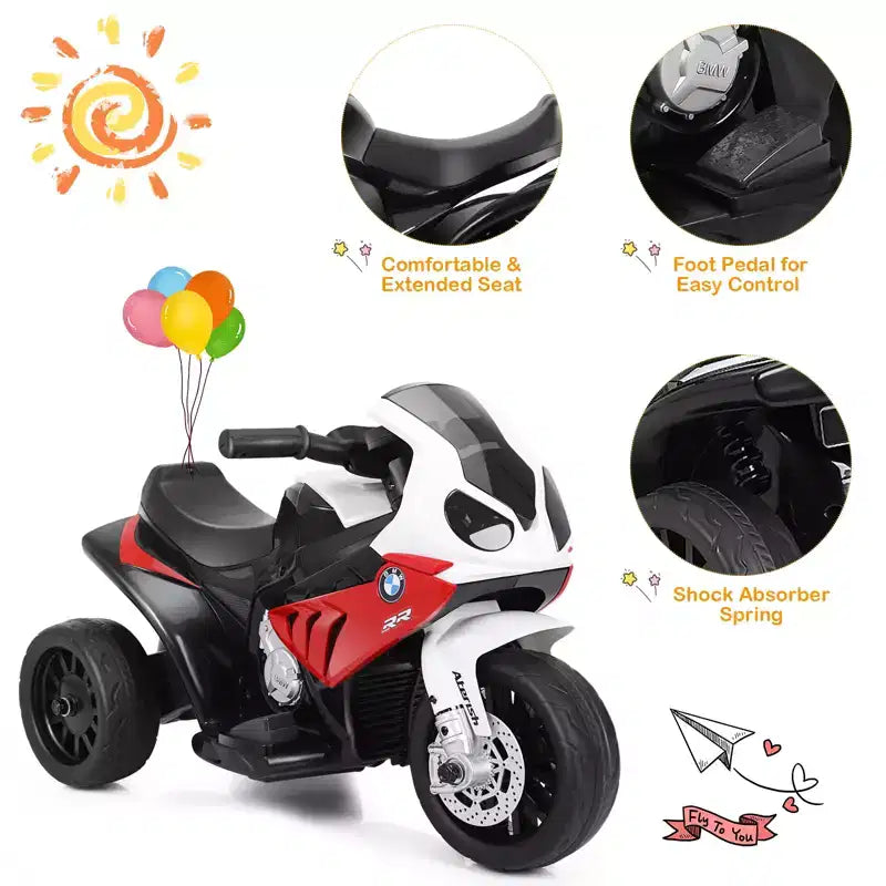 Costway Kids Ride On Motorcycle 6V Battery Powered Electric Toy 3 Wheels