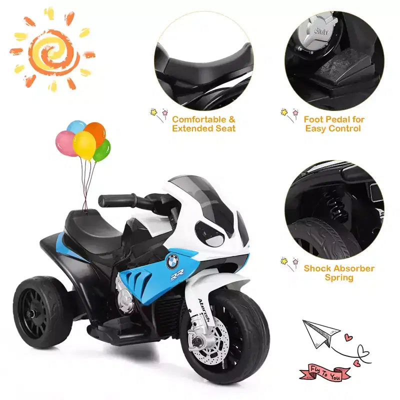 Costway Kids Ride On Motorcycle 6V Battery Powered Electric Toy 3 Wheels