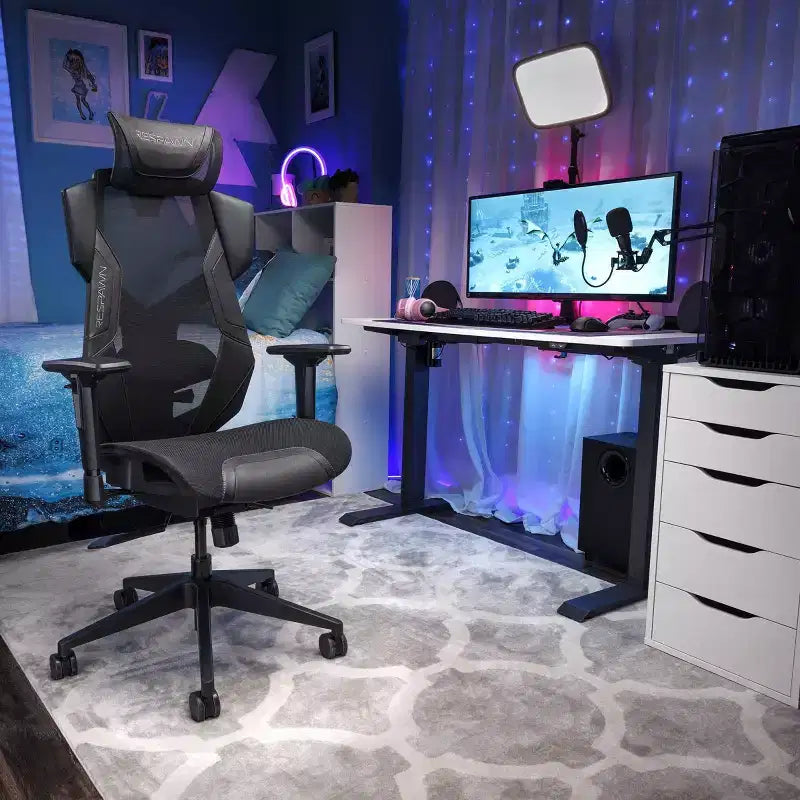 RESPAWN Flexx Mesh Gaming Chair With Lumbar Support and Adjustable Headrest
