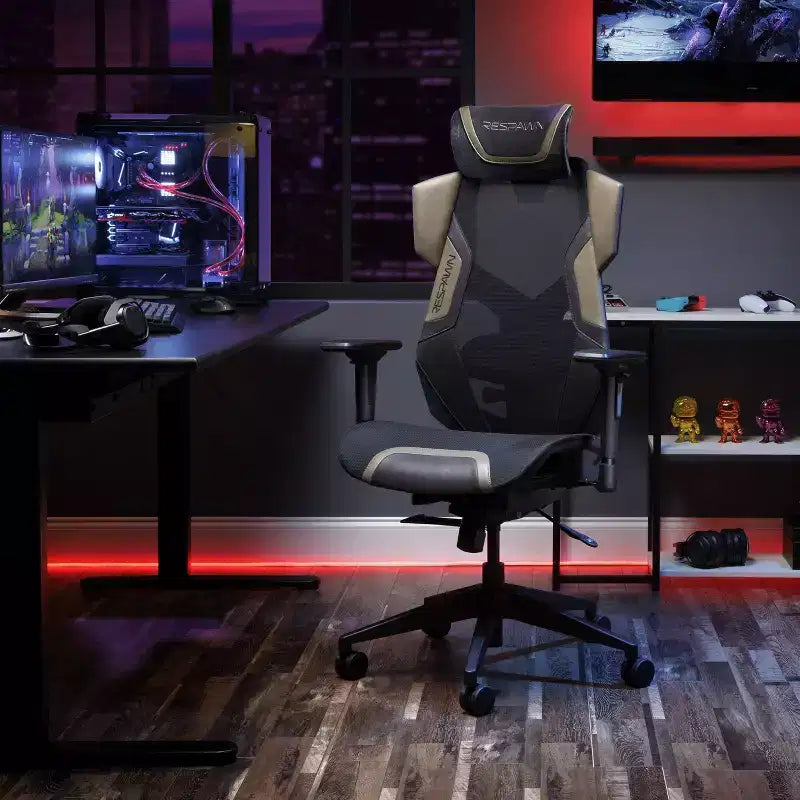 RESPAWN Flexx Mesh Gaming Chair With Lumbar Support and Adjustable Headrest