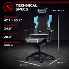 RESPAWN Flexx Mesh Gaming Chair With Lumbar Support and Adjustable Headrest