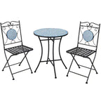Costway 3pcs Patio Bistro Set Outdoor Furniture Mosaic Table Chairs All Weather Garden