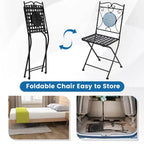 Costway 3pcs Patio Bistro Set Outdoor Furniture Mosaic Table Chairs All Weather Garden