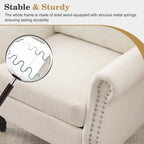 Modern Upholstered Armchair Nailhead Trim Accent Chair with Wood Legs