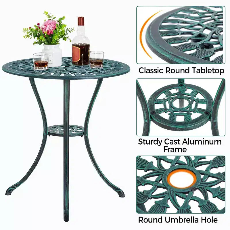 Yaheetech 3 Piece Outdoor Bistro Table Set for Garden Backyard