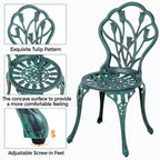 Yaheetech 3 Piece Outdoor Bistro Table Set for Garden Backyard