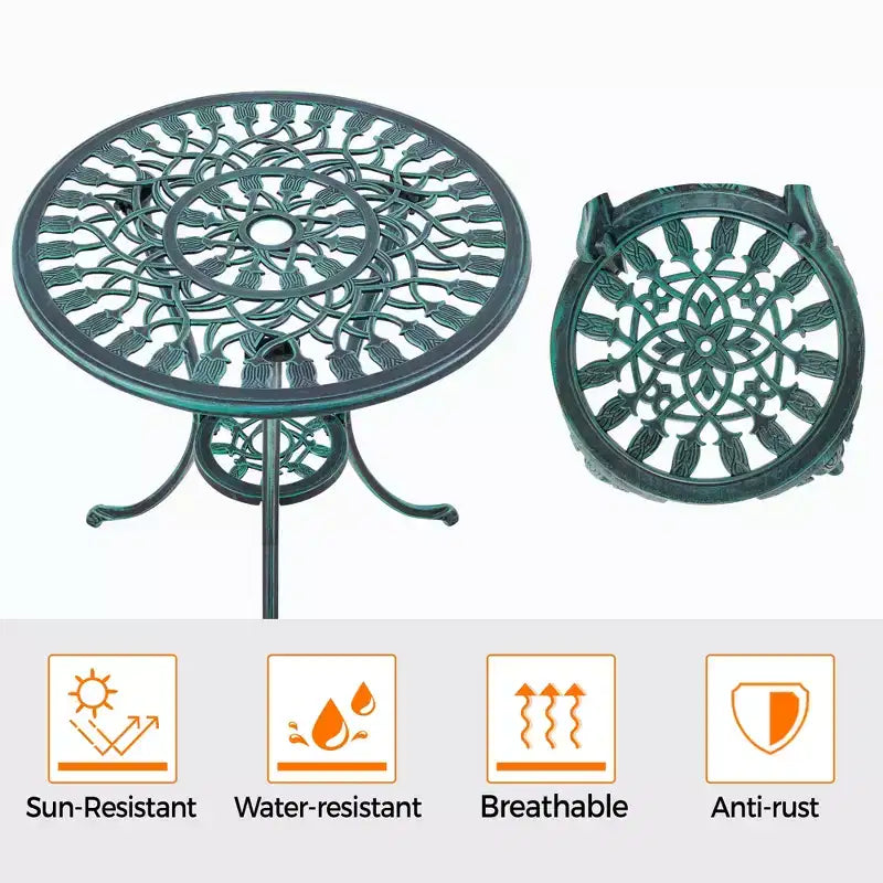 Yaheetech 3 Piece Outdoor Bistro Table Set for Garden Backyard