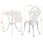 Yaheetech 3 Piece Outdoor Bistro Table Set for Garden Backyard
