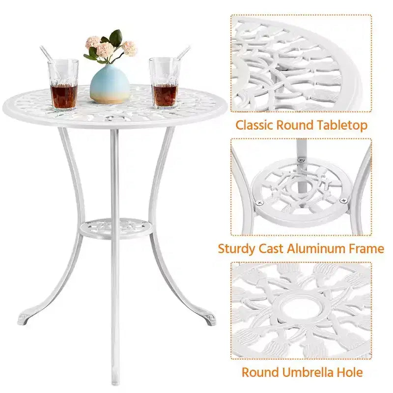 Yaheetech 3 Piece Outdoor Bistro Table Set for Garden Backyard