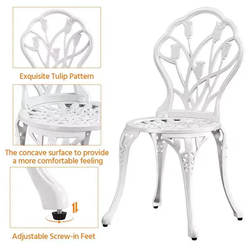 Yaheetech 3 Piece Outdoor Bistro Table Set for Garden Backyard
