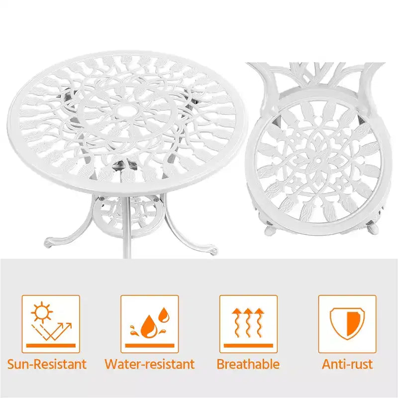 Yaheetech 3 Piece Outdoor Bistro Table Set for Garden Backyard