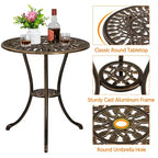 Yaheetech 3 Piece Outdoor Bistro Table Set for Garden Backyard