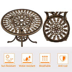 Yaheetech 3 Piece Outdoor Bistro Table Set for Garden Backyard