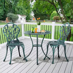 Yaheetech 3 Piece Outdoor Bistro Table Set for Garden Backyard