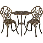 Yaheetech 3 Piece Outdoor Bistro Table Set for Garden Backyard