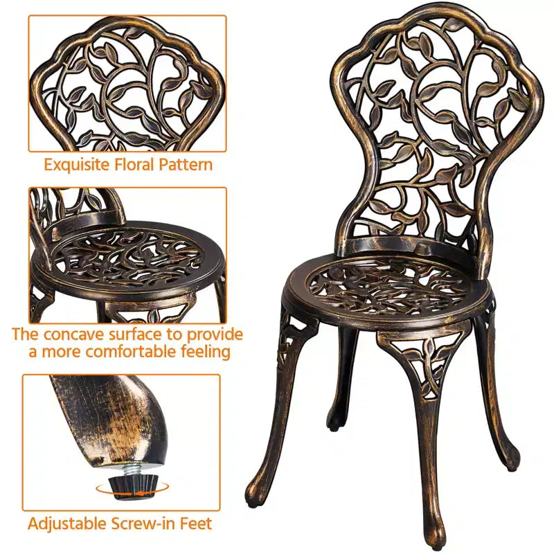 Yaheetech 3 Piece Outdoor Bistro Table Set
