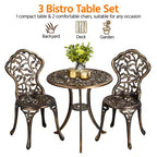 Yaheetech 3 Piece Outdoor Bistro Table Set
