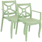 Sunnydaze Polypropylene Stackable Tristana Outdoor Patio Arm Chair