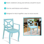 Sunnydaze Polypropylene Stackable Tristana Outdoor Patio Arm Chair