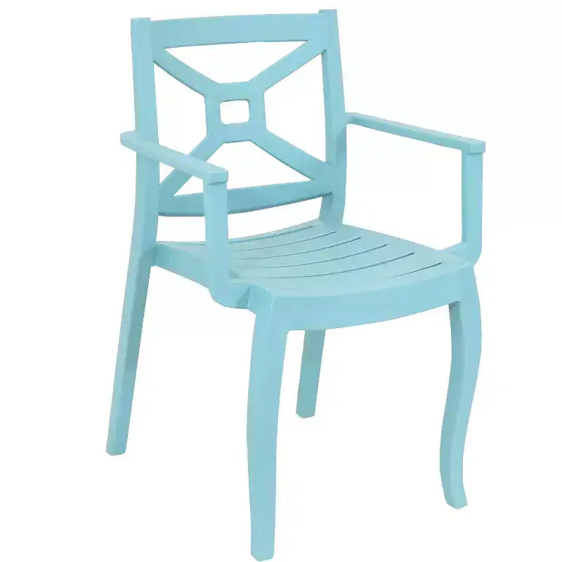 Sunnydaze Polypropylene Stackable Tristana Outdoor Patio Arm Chair