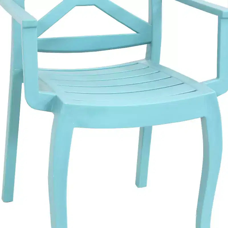 Sunnydaze Polypropylene Stackable Tristana Outdoor Patio Arm Chair