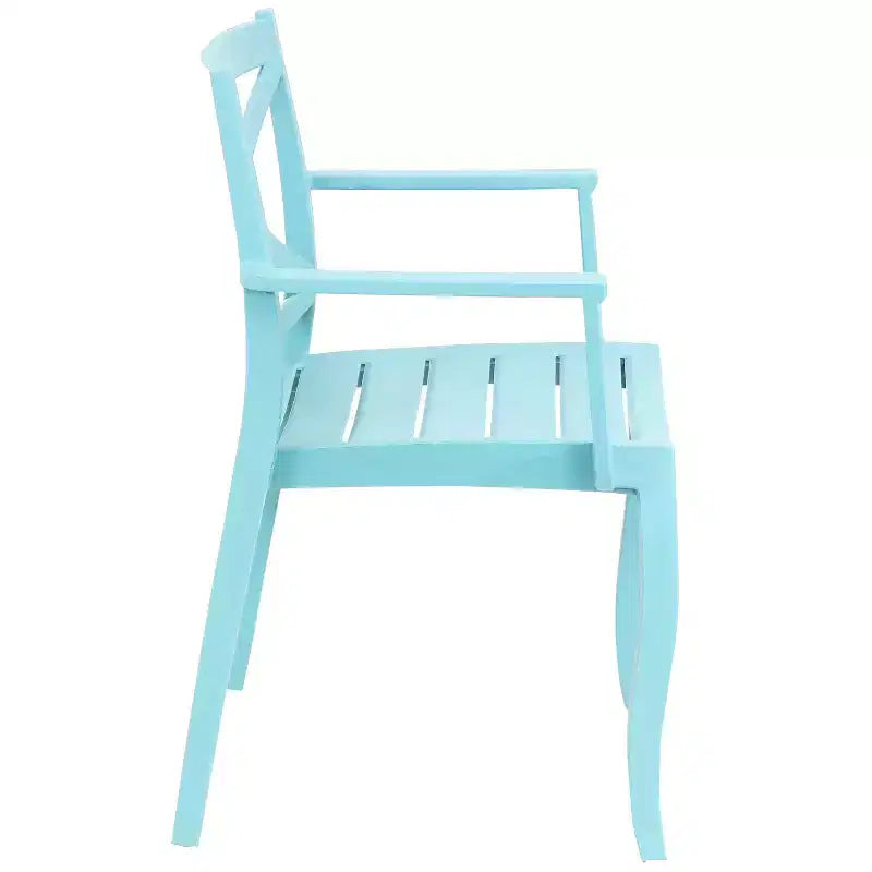 Sunnydaze Polypropylene Stackable Tristana Outdoor Patio Arm Chair