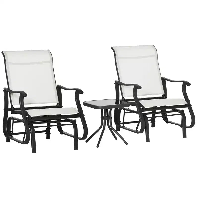 Outsunny Outdoor Swing Glider Chair, Patio Mesh Rocking Chair with Steel Frame for Backyard, Garden, and Porch