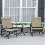 Outsunny Outdoor Swing Glider Chair, Patio Mesh Rocking Chair with Steel Frame for Backyard, Garden, and Porch
