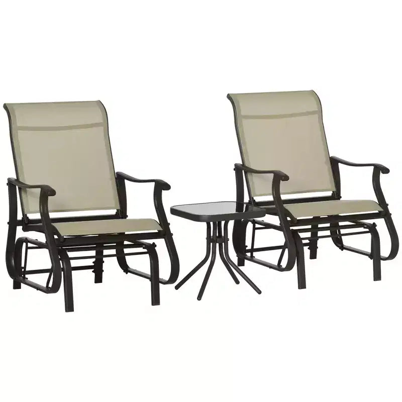 Outsunny Outdoor Swing Glider Chair, Patio Mesh Rocking Chair with Steel Frame for Backyard, Garden, and Porch