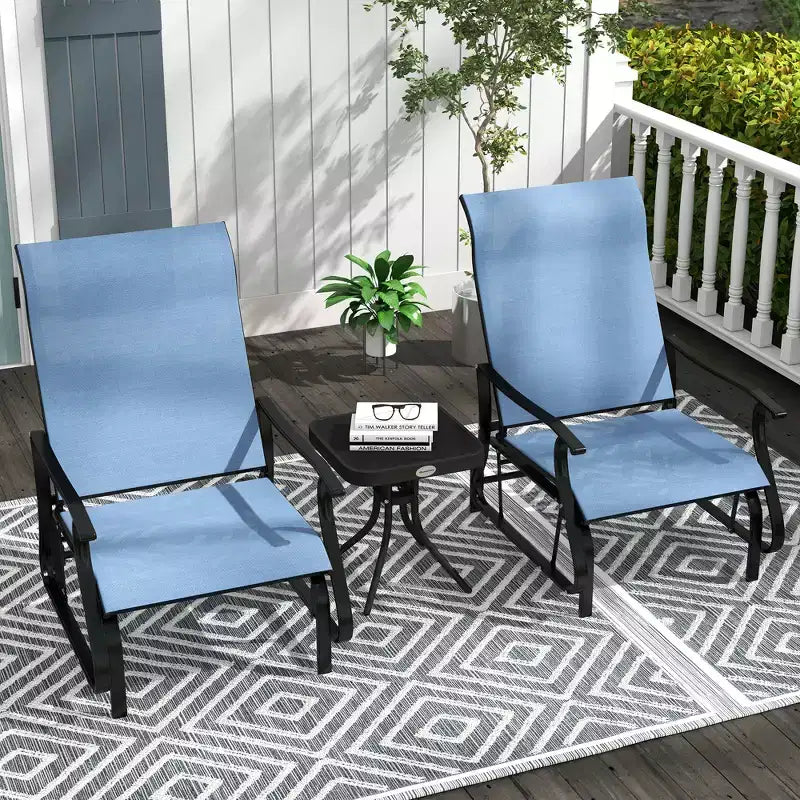 Outsunny Outdoor Swing Glider Chair, Patio Mesh Rocking Chair with Steel Frame for Backyard, Garden, and Porch