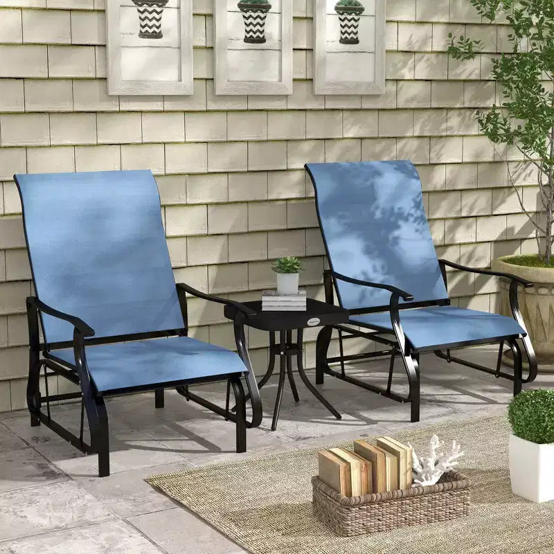 Outsunny Outdoor Swing Glider Chair, Patio Mesh Rocking Chair with Steel Frame for Backyard, Garden, and Porch
