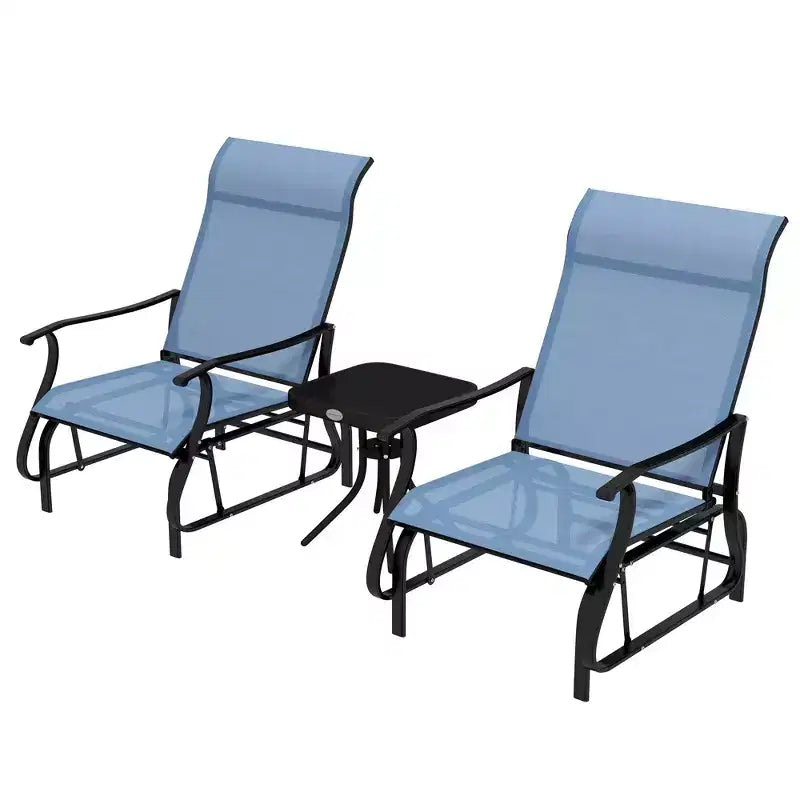 Outsunny Outdoor Swing Glider Chair, Patio Mesh Rocking Chair with Steel Frame for Backyard, Garden, and Porch