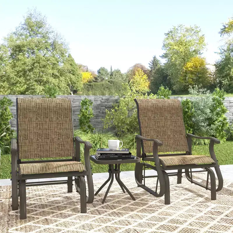 Outsunny Outdoor Swing Glider Chair, Patio Mesh Rocking Chair with Steel Frame for Backyard, Garden, and Porch