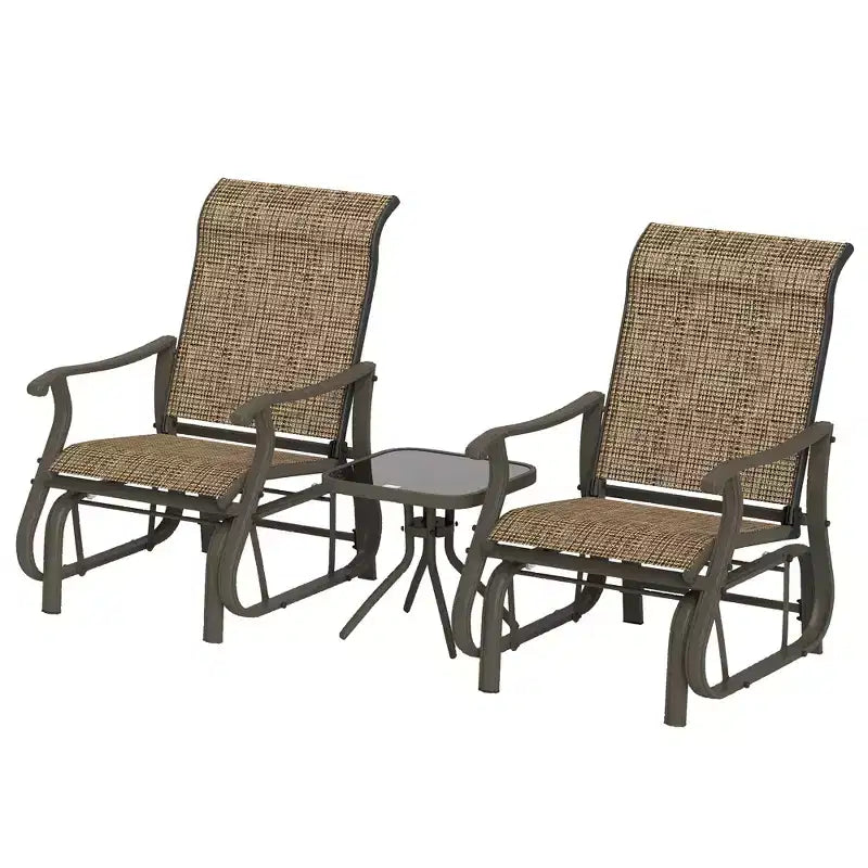 Outsunny Outdoor Swing Glider Chair, Patio Mesh Rocking Chair with Steel Frame for Backyard, Garden, and Porch