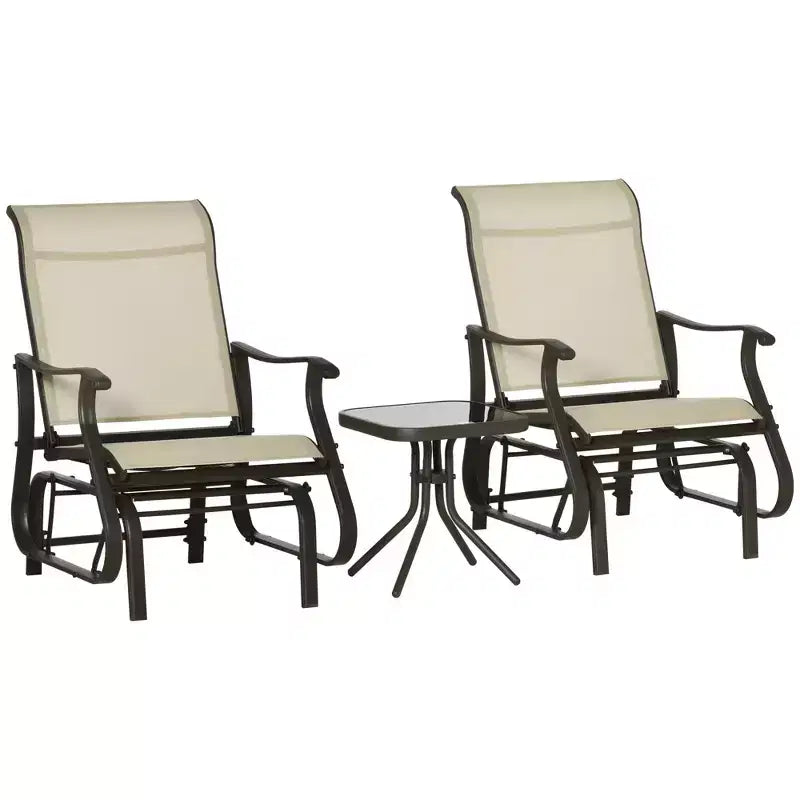 Outsunny Outdoor Swing Glider Chair, Patio Mesh Rocking Chair with Steel Frame for Backyard, Garden, and Porch