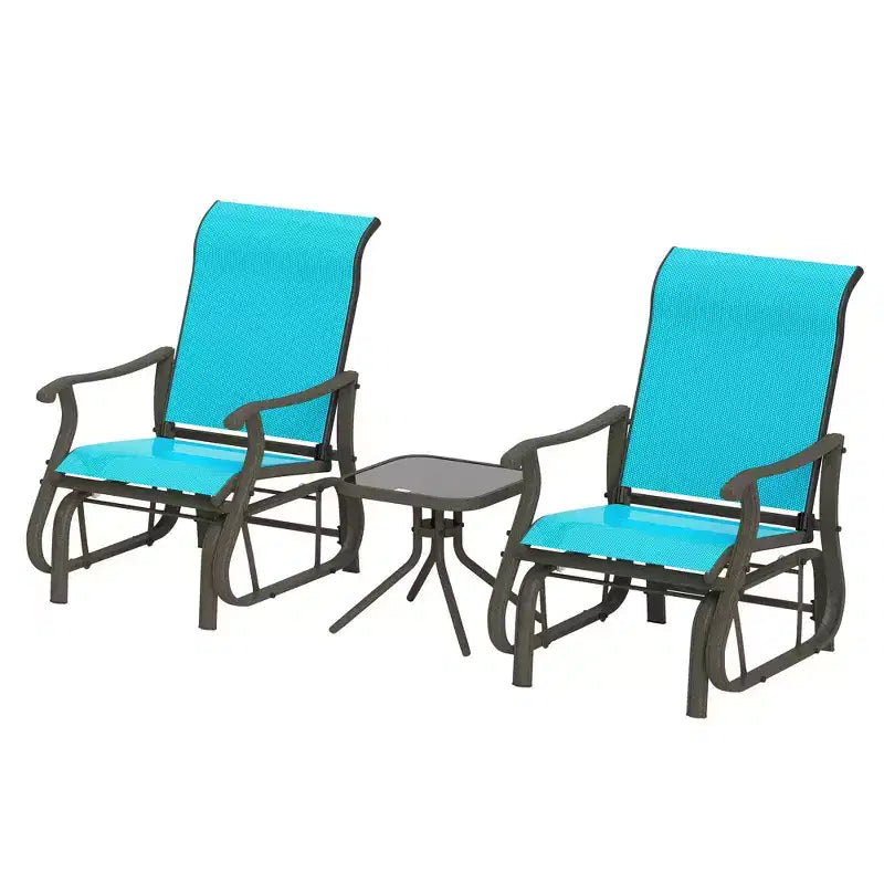 Outsunny Outdoor Swing Glider Chair, Patio Mesh Rocking Chair with Steel Frame for Backyard, Garden, and Porch