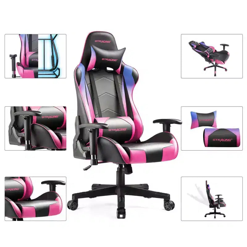 Gaming Office Chair PU Leather with Adjustable Headrest and Lumbar Pillow - GTRACING
