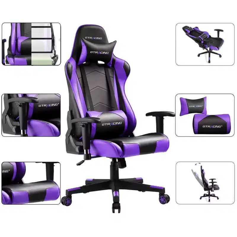 Gaming Office Chair PU Leather with Adjustable Headrest and Lumbar Pillow - GTRACING