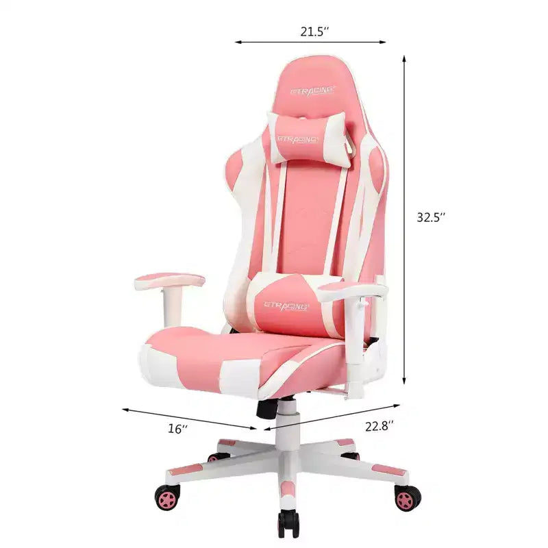 Gaming Office Chair PU Leather with Adjustable Headrest and Lumbar Pillow - GTRACING